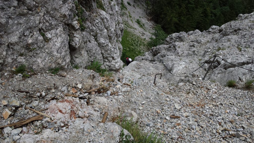 Climbing on the via ferrata