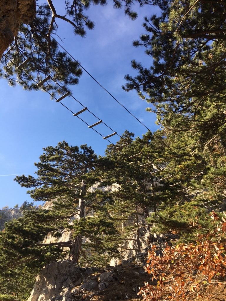 Crossing the Gebirgsvereinssteig (Via Ferrata C/D)