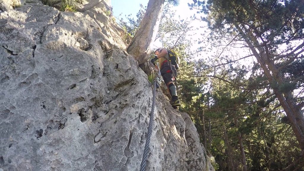 GV-Steig: Robert at the first steep part (C) right after the start (between 1 and 2)