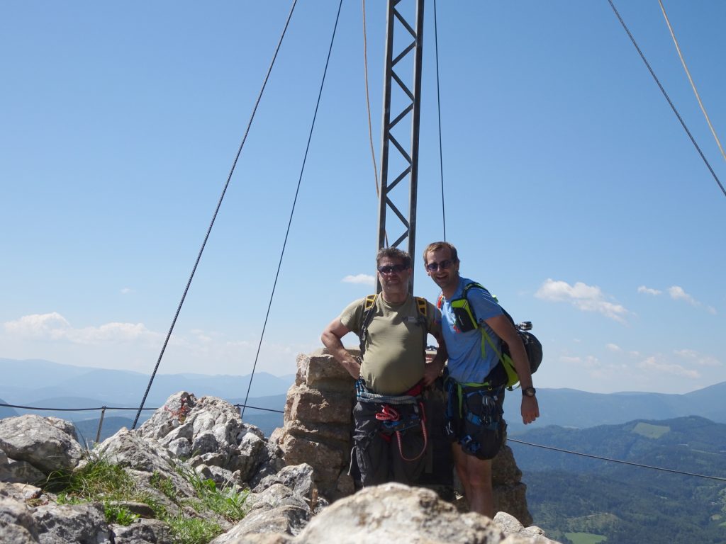 Celebrating that we did not need a helicopter rescue at the "Große Kanzel"