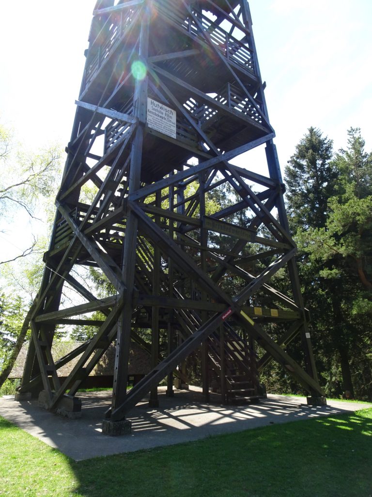 Climbing up the viewing platform of "Hutwisch"