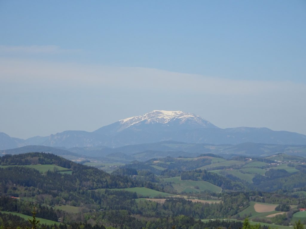 The "Schneeberg" seen from the viewing platform of "Hutwisch"