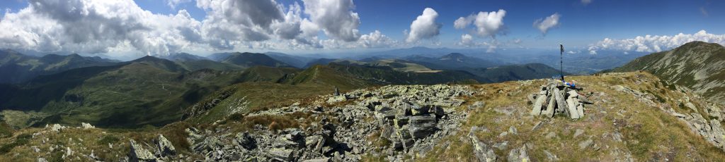 Scenic panorama view from "Vârful Buhăesc Mare"